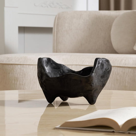 Wood Black Decorative Bowl