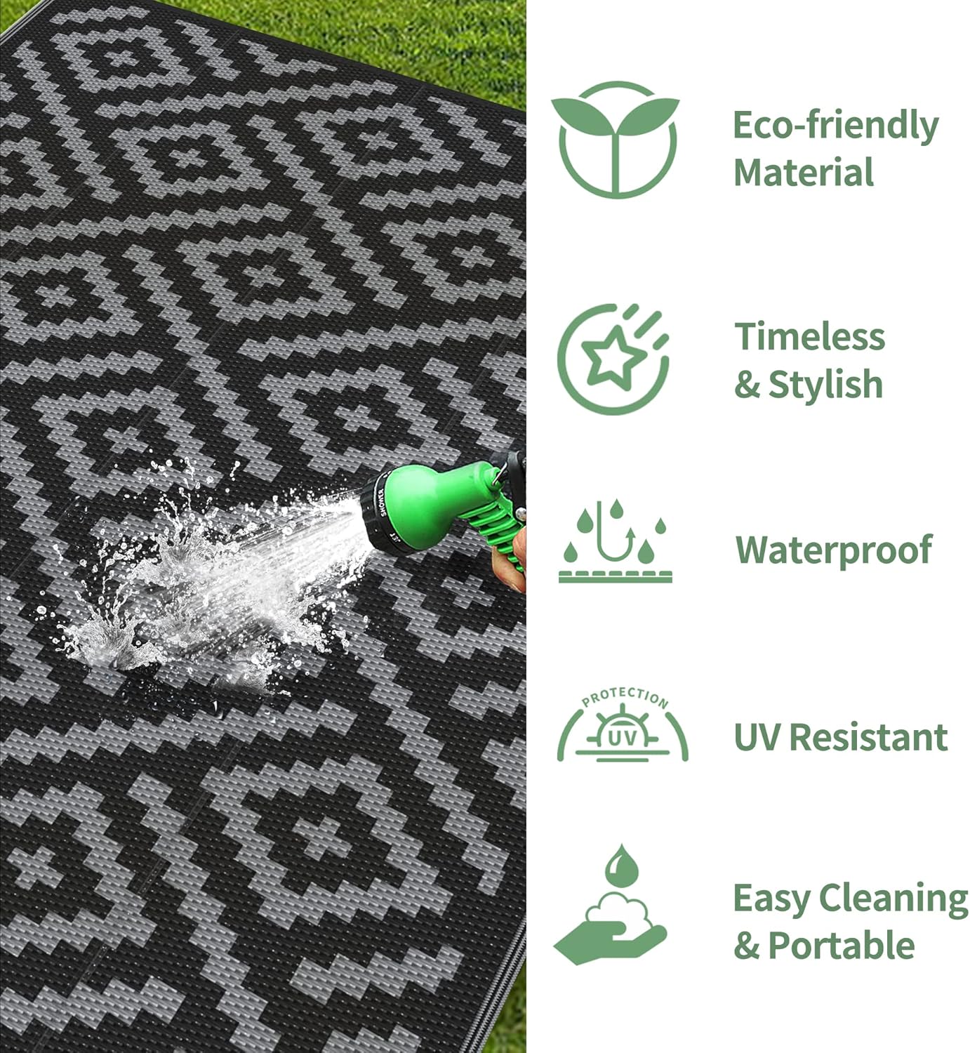 Reversible Plastic Camping Rugs