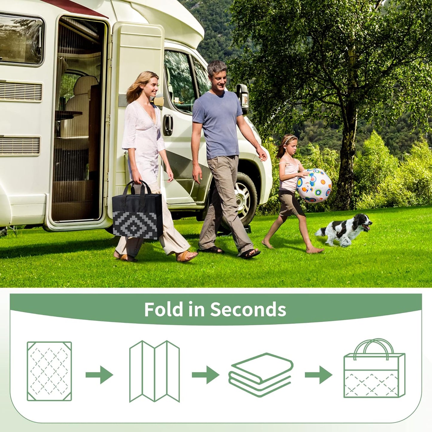 Reversible Plastic Camping Rugs